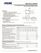 DB207S 参数规格书 ASEMI品牌贴片整流桥堆