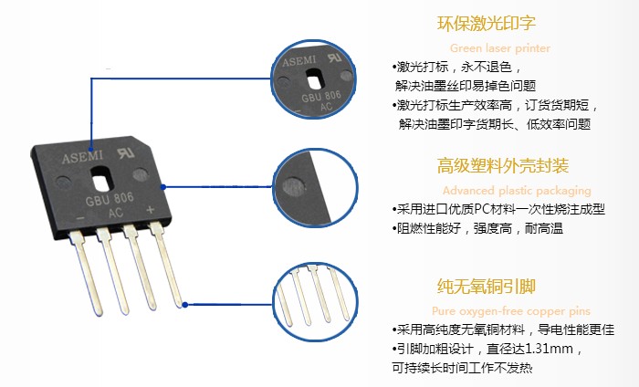 整流桥超薄款，GBU8J与GBU806两者之间，选用哪款比较好呢？【ASEMI】