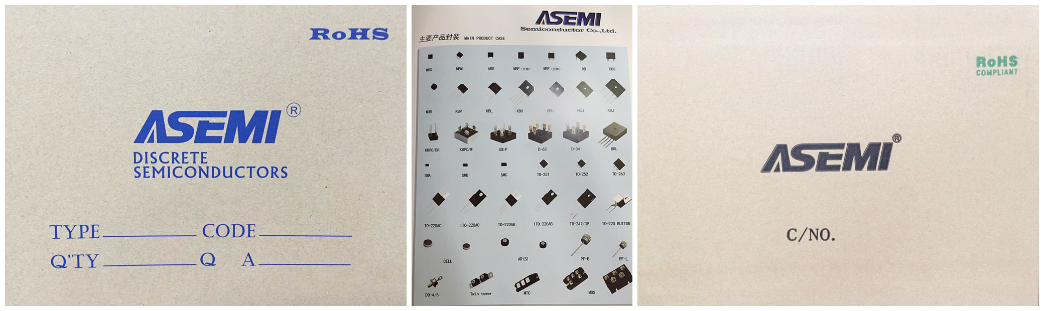 ASEMI整流桥标示