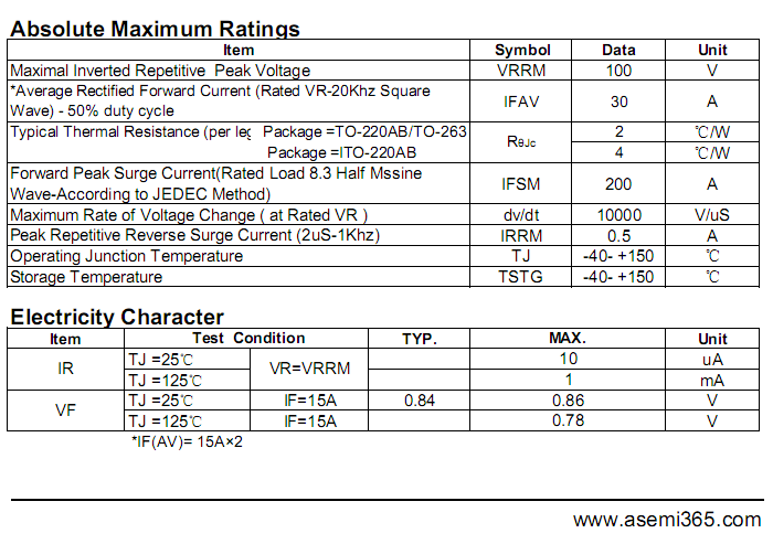 MBR30100PT-ASEMI