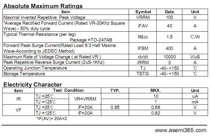 MBR40100PT-ASEMI