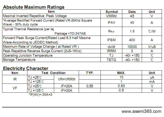 MBR4045PT-ASEMI