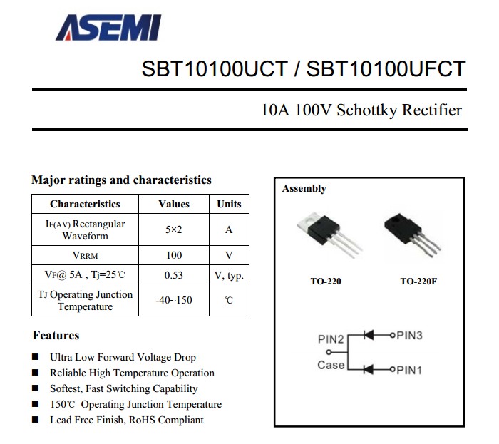 SBT10100UCT参数规格书