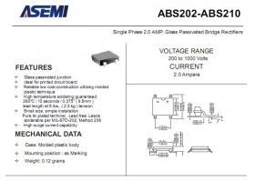 ABS210 ASEMI品牌贴片整流桥堆 ABS10参数规格书