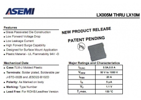 超薄迷你整流桥1A 1000V LX10M ASEMI品牌 规格参数书 PDF