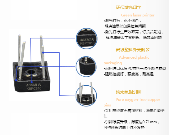 KBPC810在电路中并联、串联接线方法有什么不同?ASEMI工程师指导介绍!