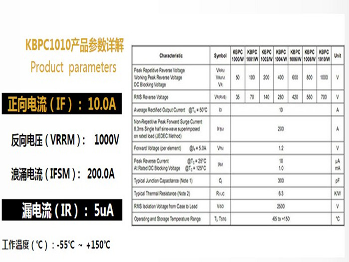 KBPC1010 远销海内外的原因揭秘
